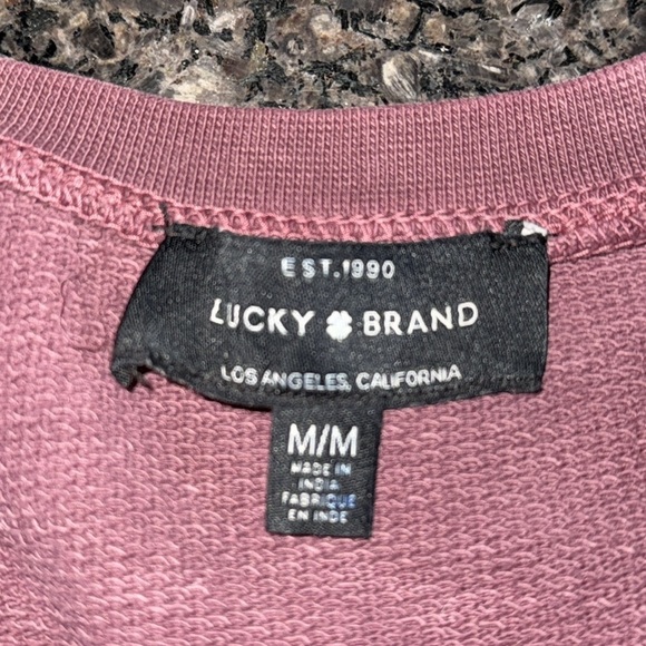 Lucky Brand Floral Pullover Sweatshirt In Wine - Picture 6 of 7